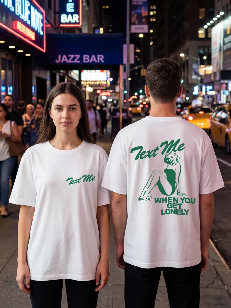 Oversized thick printed T-shirt write to me on pinterest S
