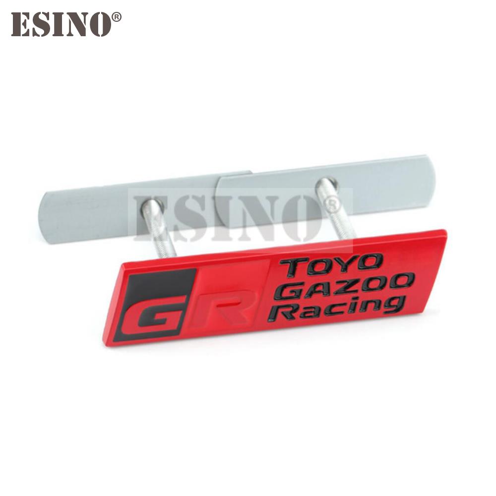 RE1Car Styling Gazoo Racing GR 3D Car Front Grill Zinc Alloy Badge Adhesive Metal Emblem Decal for Toyota Supra AE86 GT86 Corolla