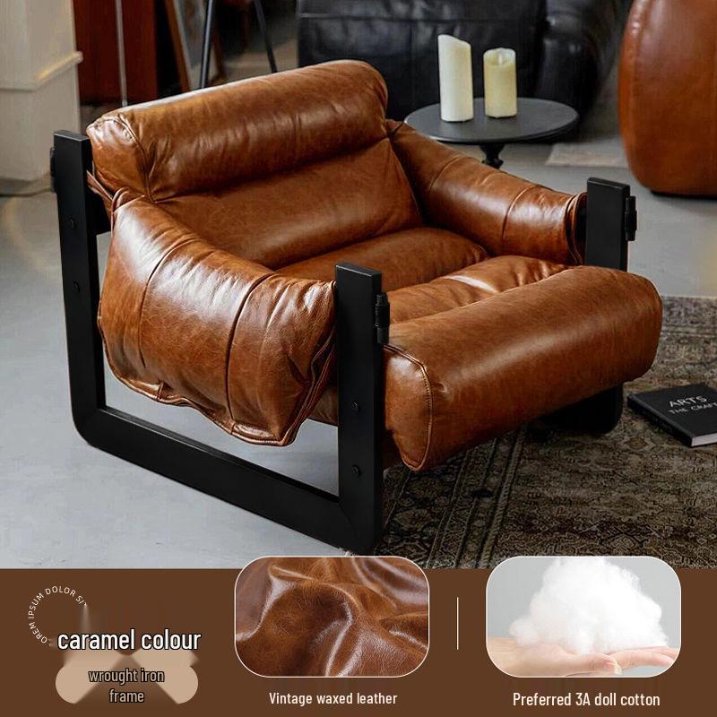 Jersey Island Designer Reclining Sofa Chair for Living Room - Light Luxury Retro Style
