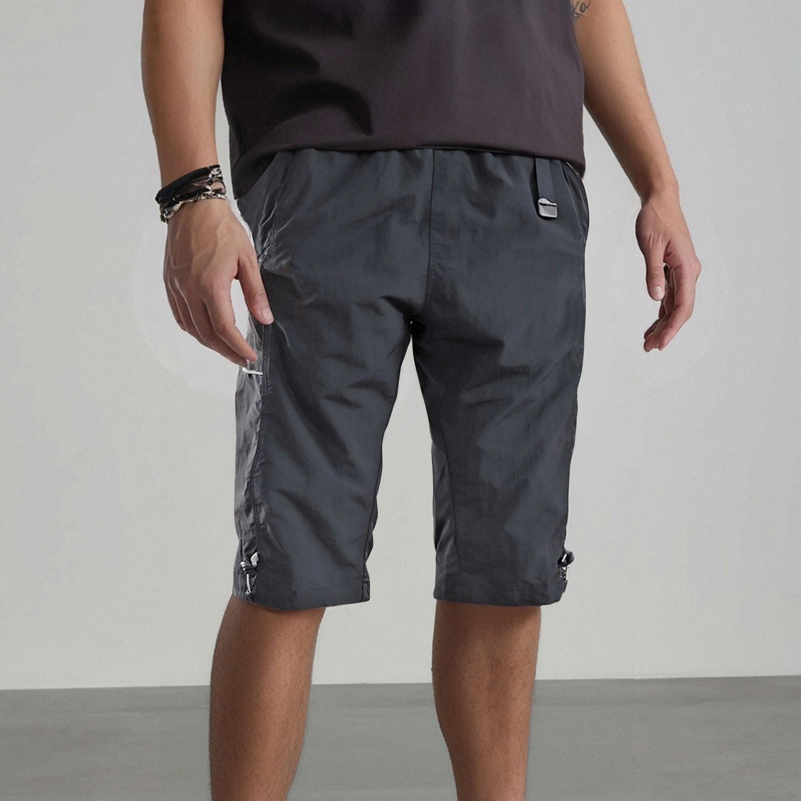 

Мужская мода повседневные летние свободные спортивные комбинезоны укороченные брюки шорты S чёрный