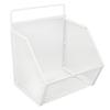 Hanging Wire Basket 13.2x10x15cm Adhesive Metal Small Wire Storage Basket for Kitchen Bathroom Bedroom