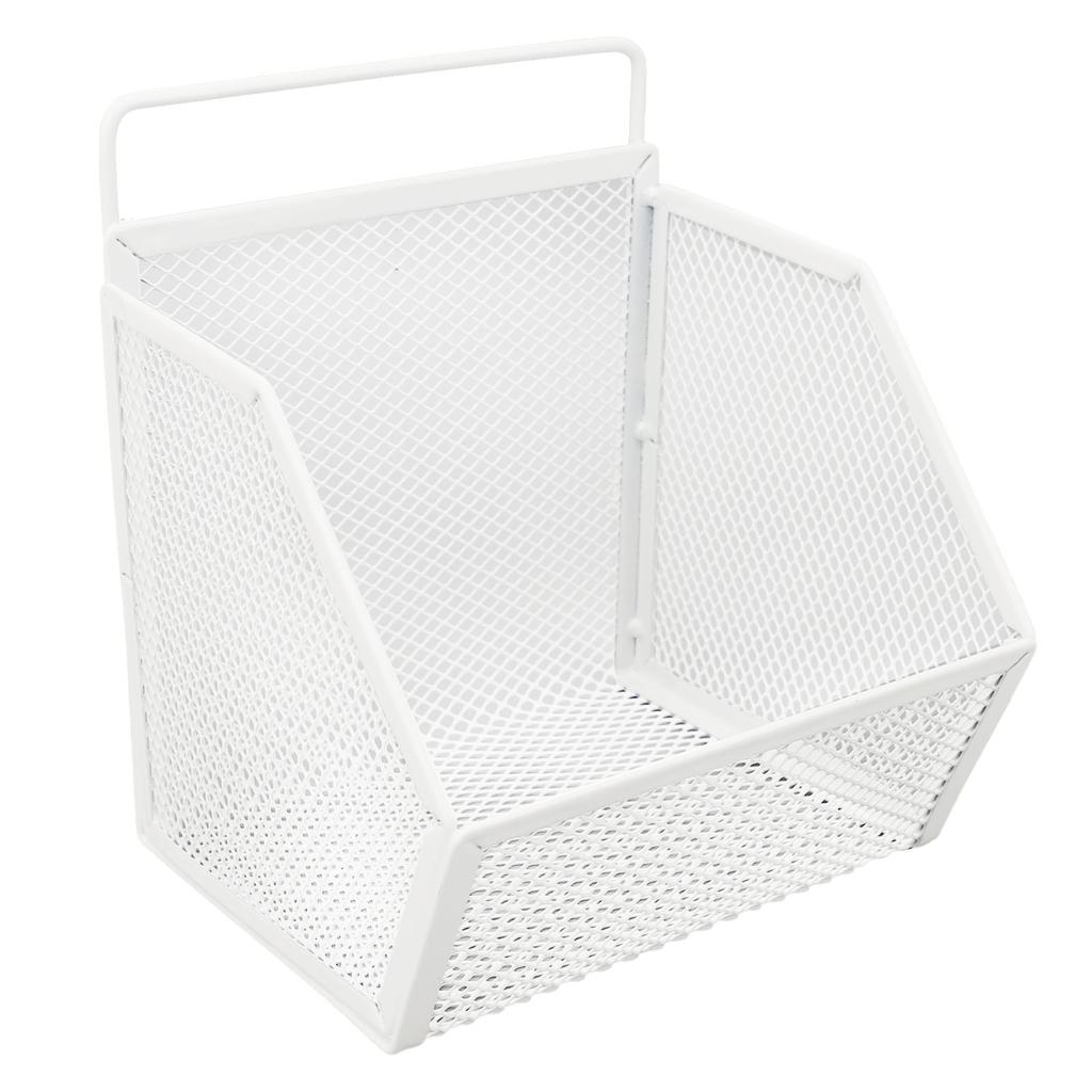 Hanging Wire Basket 13.2x10x15cm Adhesive Metal Small Wire Storage Basket for Kitchen Bathroom Bedroom