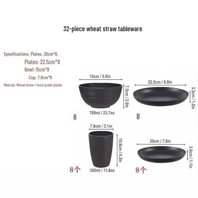 Wheat Straw Dinnerware Set