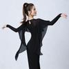 Evening Dresses Latin Dance Tops Falbala Waltz Blouse Fashion Performance Ballroom Dresses  Women