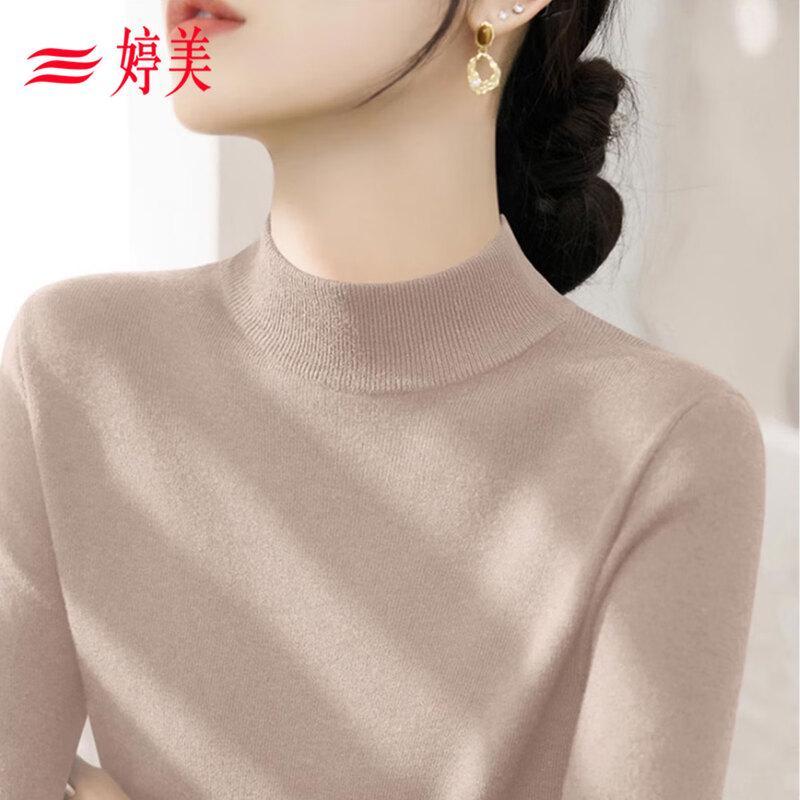 

Женский вязаный свитер Tingmei с полувысоким воротником One Size