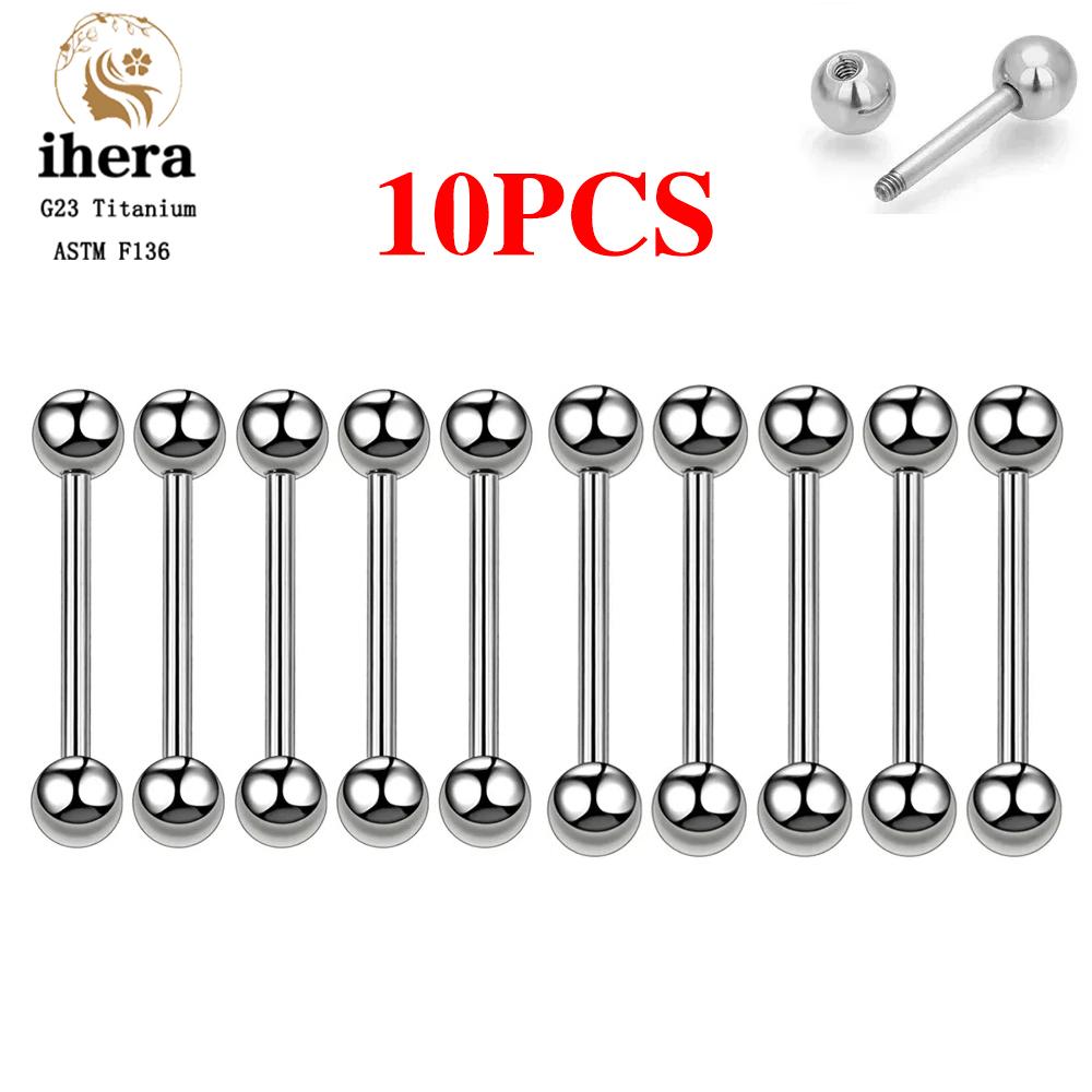 5/10PCS G23 Titanium Piercing Long Industrial Barbell Ring Tongue Nipple Bar 14G 16G Internal Thread Ear Cartilage Body Jewelry