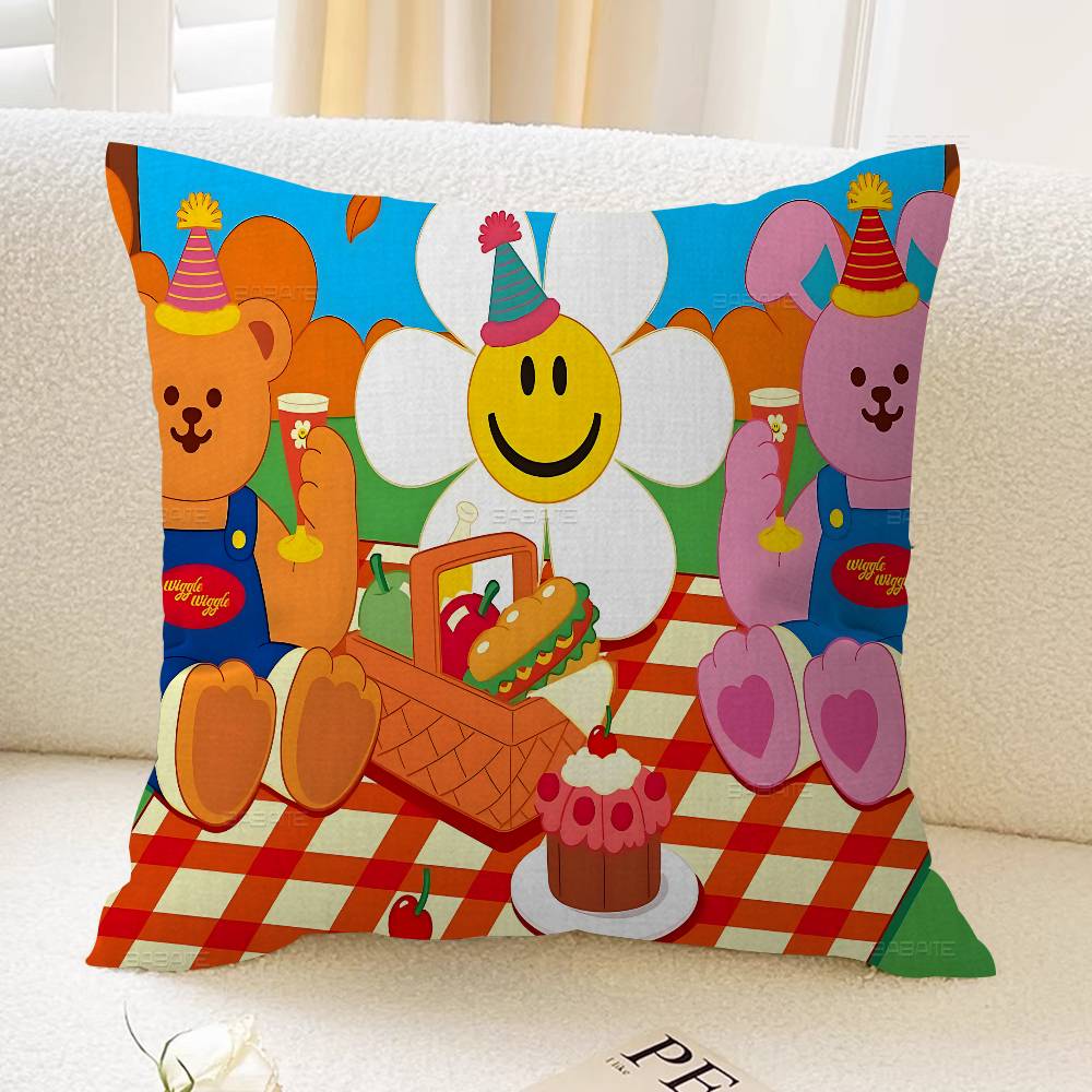 Popular Logo W-Wiggle Pillow Cover For Bedroom Room And Living Room Sofa Decorative Cushion Cover