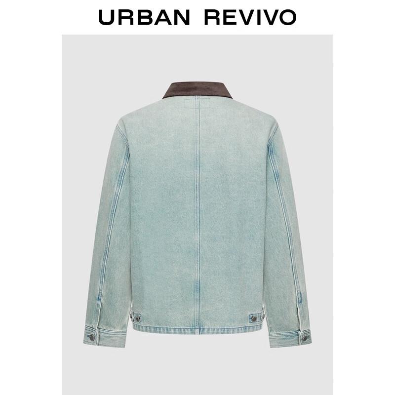 UR 2025 Fall Men's Pinstriped Lapel Denim Jacket