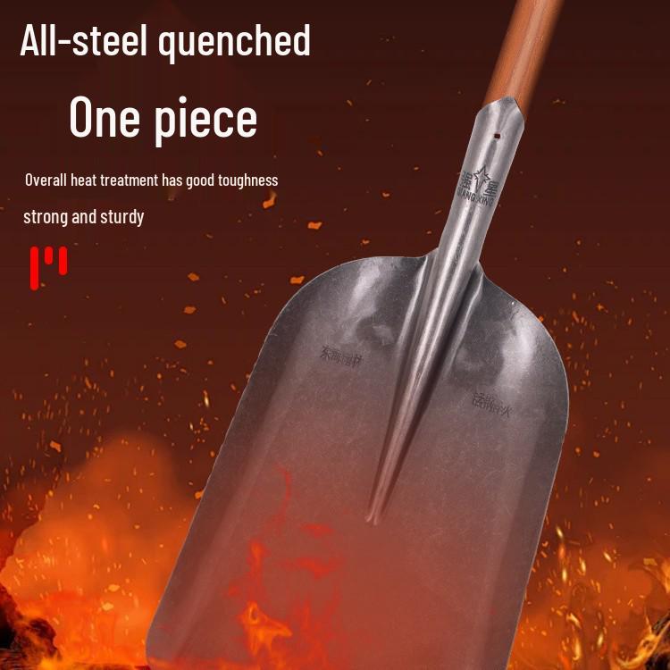 Manganese Steel Pointed Shovel for Home, Soil Digging, Construction, and Snow Removal; Outdoor Iron Snow Shovel.