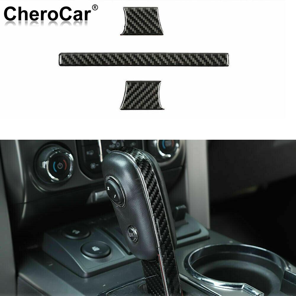 3X Soft Carbon Fiber Gear Shift Knob Trim Cover Sticker for Ford F150 2009-2014