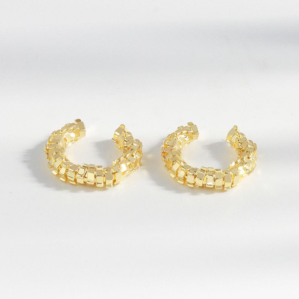 Minimalist C Shape Metal Ear Clip Women Temperament Geometric Irregular Earrings Fashion Jewelry Accessory