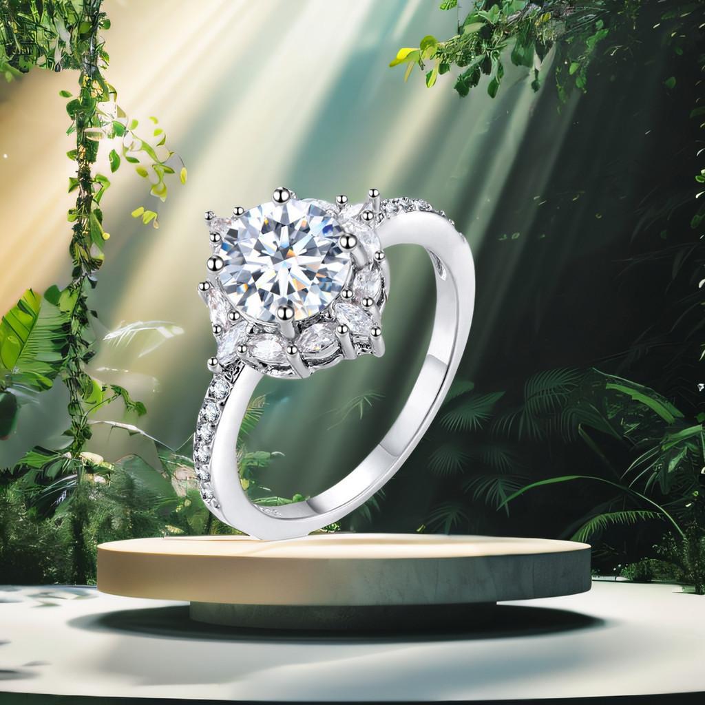 Luxurious Brass And White Steel Ring Stunning European Style Jewelry