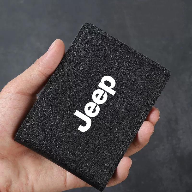 Car Driver License Cover Driving Documents Case Holder For Jeep Grand Cherokee Wrangler JK Gladiator Compass Renegade Patriot ALX1