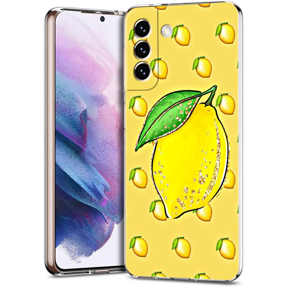 Mediterranean Lemon Case for Samsung Galaxy S24 S23 S22 S20 S21 FE Ultra S24 S23 S10 S10E S9 S8 Plus 5G Transparent Phone Shell