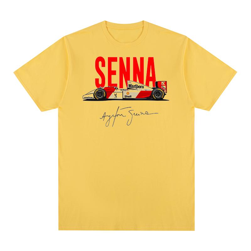 Ayrton Senna Vintage T-Shirt Fahrer Party Spaß Fitnessstudio Brasilianische Baumwolle Herren T-Shirt Neues TEE T-SHIRT Damen Oberteile