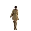 Korean Style Khaki Coat: Women's Autumn/Winter 2025 Petite Slimming Straight Shoulder Jacket, High-End Hepburn Style