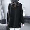 Plus Size Fleece-Lined Casual Loose Sweatshirt with Pockets - Slimming Long Sleeve Top for Middle-Aged Women
