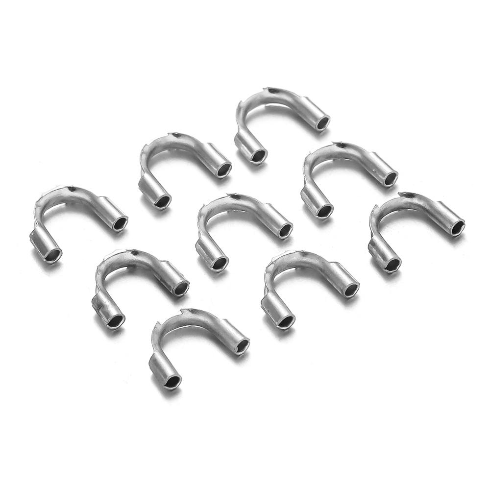 

50Pcs Stainless Steel Gold Wire Protectors Wire Guard Guardian Protectors Loops U Shape Clasps Connector for DIY Jewelry Making