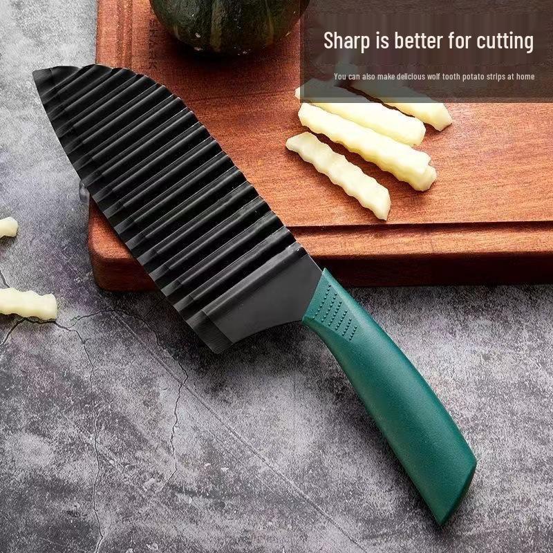 Wave-Edged Potato Knife: Perfect Vegetable Cutter for Flower-Shaped Slices and French Fry Ripples Wolf Tooth Potato Knife