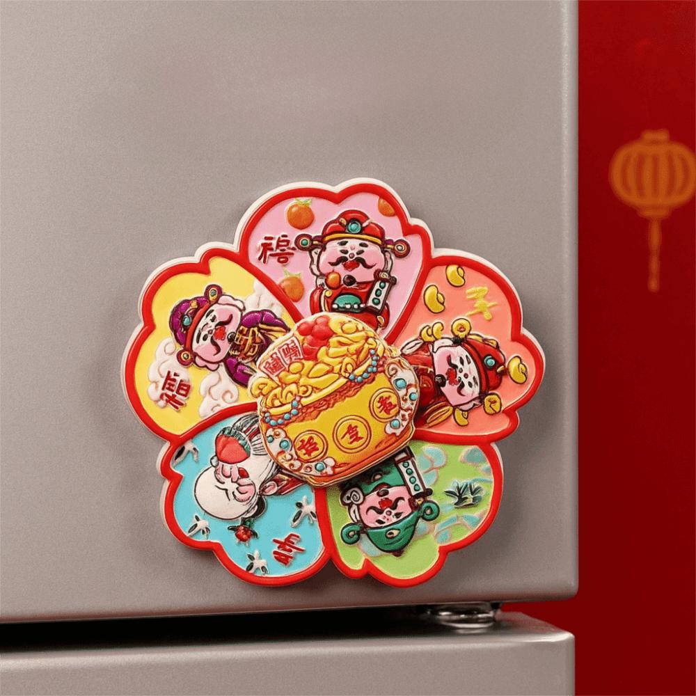 God of Wealth New Year Magnetic Sticker Cartoon Horse Year Fridge Magnets  Chinese New Year
