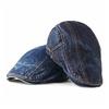 Adjustable Washed Denim Newsboy Caps Retro Flat Cap New Painter Beret  Casual