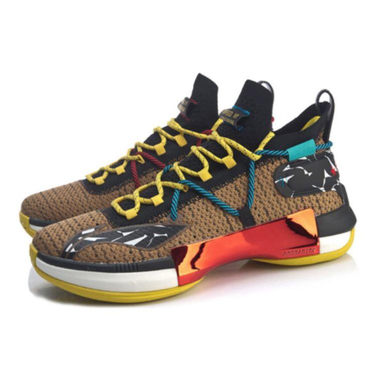 Li Ning Flash 6 Premium Trend Shock Absorption Anti-Slip Wear-Resistant Balance Mid-Top Basketball Shoes Men basketball shoes Black Brown ABAQ001-7