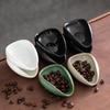 Black Celadon Ceramic Tea Tray & Spoon Set – Retro Kung Fu Style
