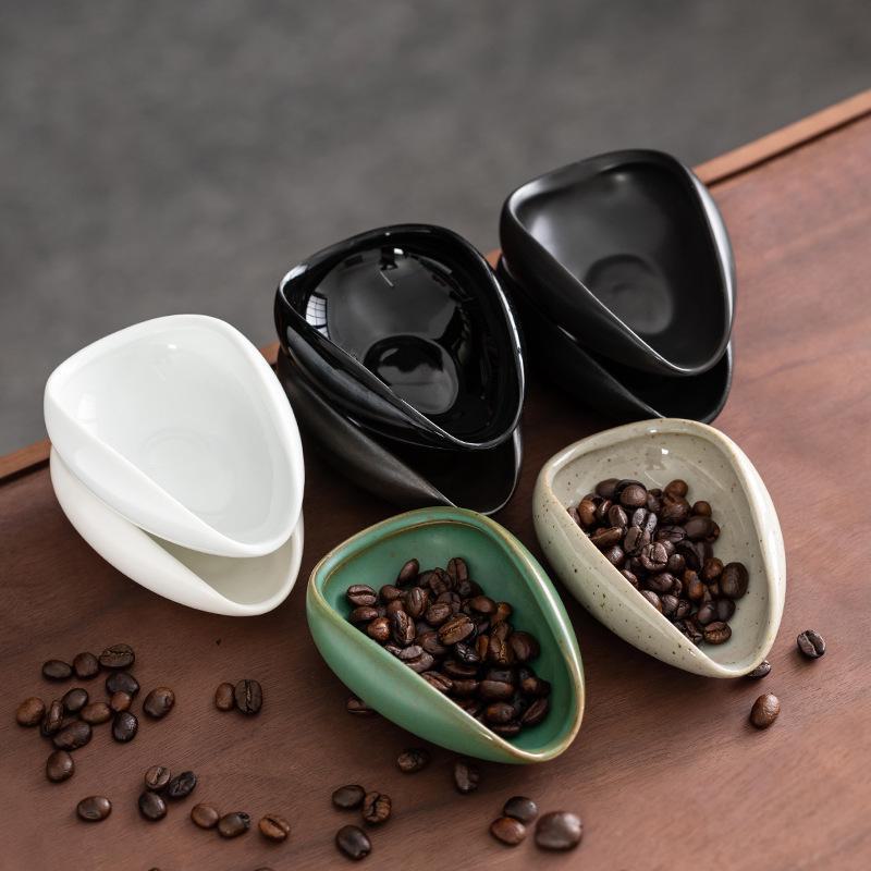 Black Celadon Ceramic Tea Tray & Spoon Set – Retro Kung Fu Style
