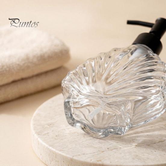 Muschel Lotion Flasche 400ML Strand Nachfüllbarer Seifenspender, Flüssig Hand Glas Spender Behälter, Pumpe für Badezimmer Küchen Arbeitsplatte Behälter