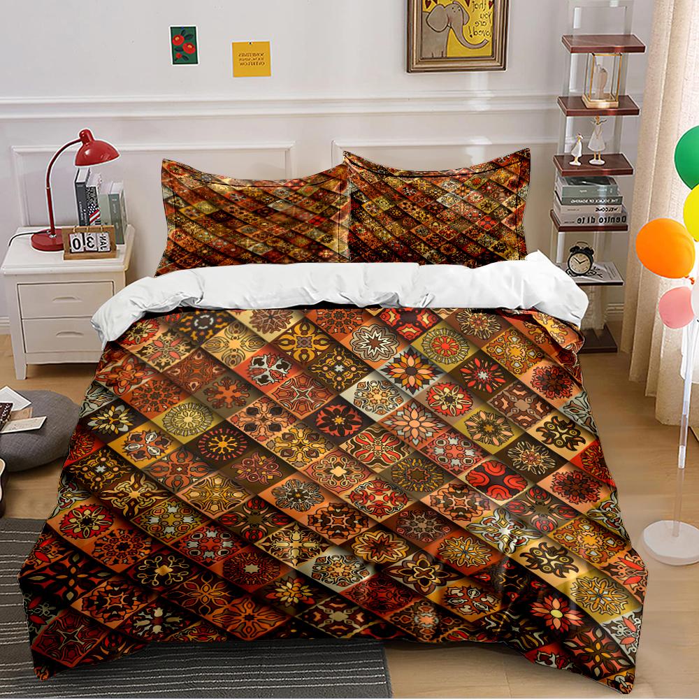 Geometric Mosaic Pattern Bedding Set Bedding set (1 duvet cover, 2 pillowcases, duvet not included)