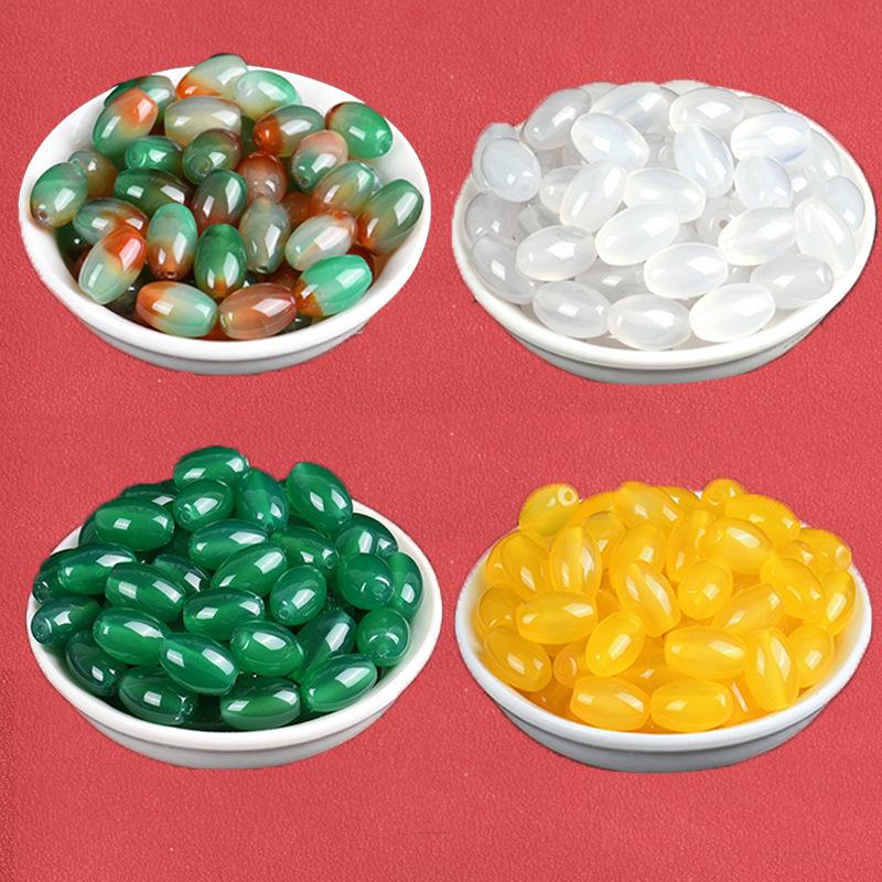 

Yellow and Red Agate Oval Rice Beads for DIY Handmade Jewelry Standard