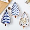 Creative Japanese Leaf Shape Ceramic Multi-grid Dried Fruit Dish Sushi Snack Plate Sauce Dish Set Home Deco