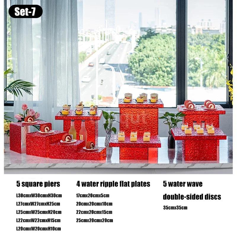 Food Display Rack Acrylic Cold Meal Hotel Business Tea Break Platform Ornament Set Cake Display Rack Dessert Table Buffet Table