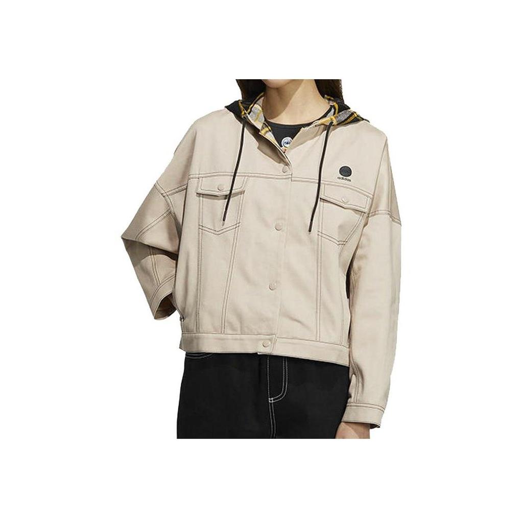 adidas Giacca da Donna con Cappuccio e Manica Lunga con Zip Neo Short Khaki IA6892