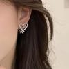 Women's Cubic Punching Heart Simple Earrings