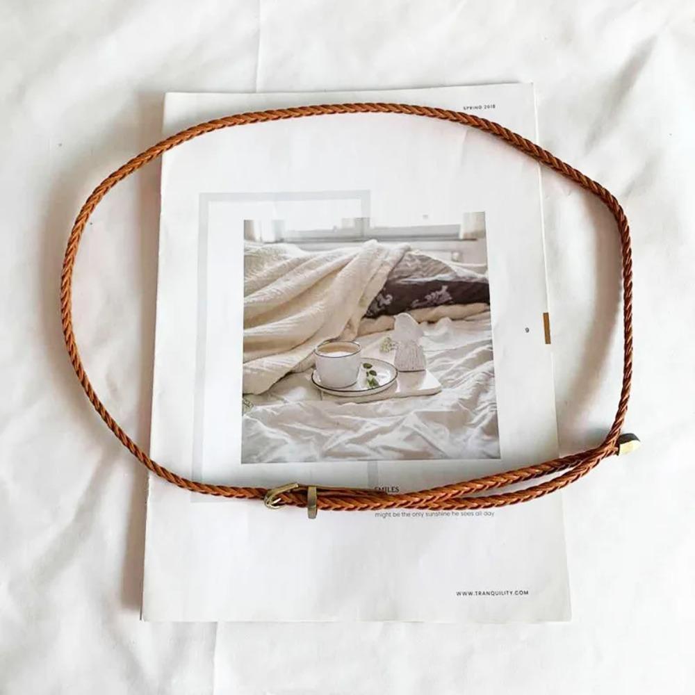 Non-perforated Thin Waist Belt, Women's Retro Decoration, Dress, Coat, Waist Seal, Versatile, Simple and High-end, Jeans Belt