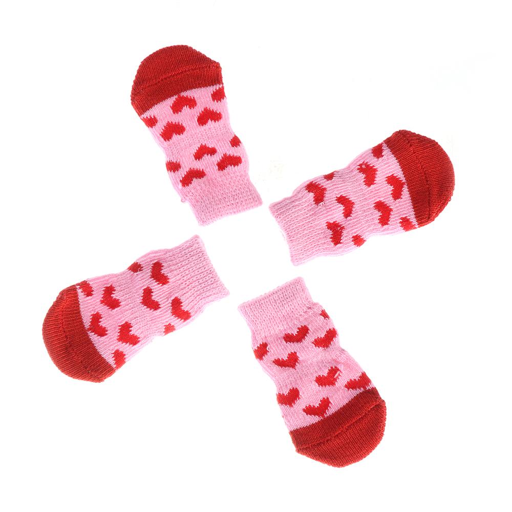 4Pcs/set Fashion Cats Shoe Pet Supplies Dog Shoes Anti-Slip Puppy Boots Knitted Socks