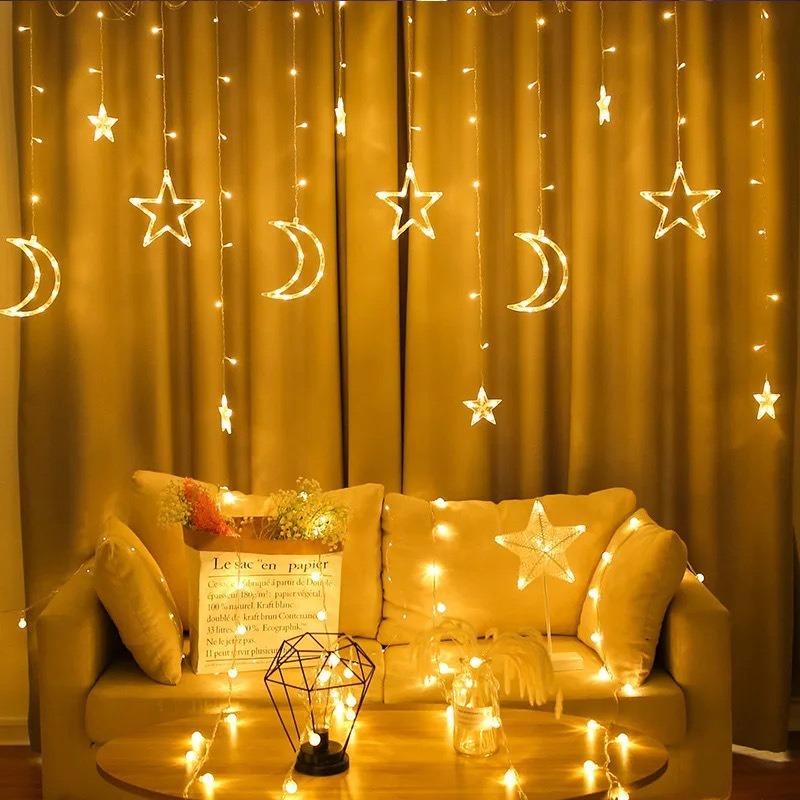 Moon Star Lights LED Light String Christmas Lights Decoration Holiday Lights Curtain Lights Wedding Neon Lights Fairy Lights