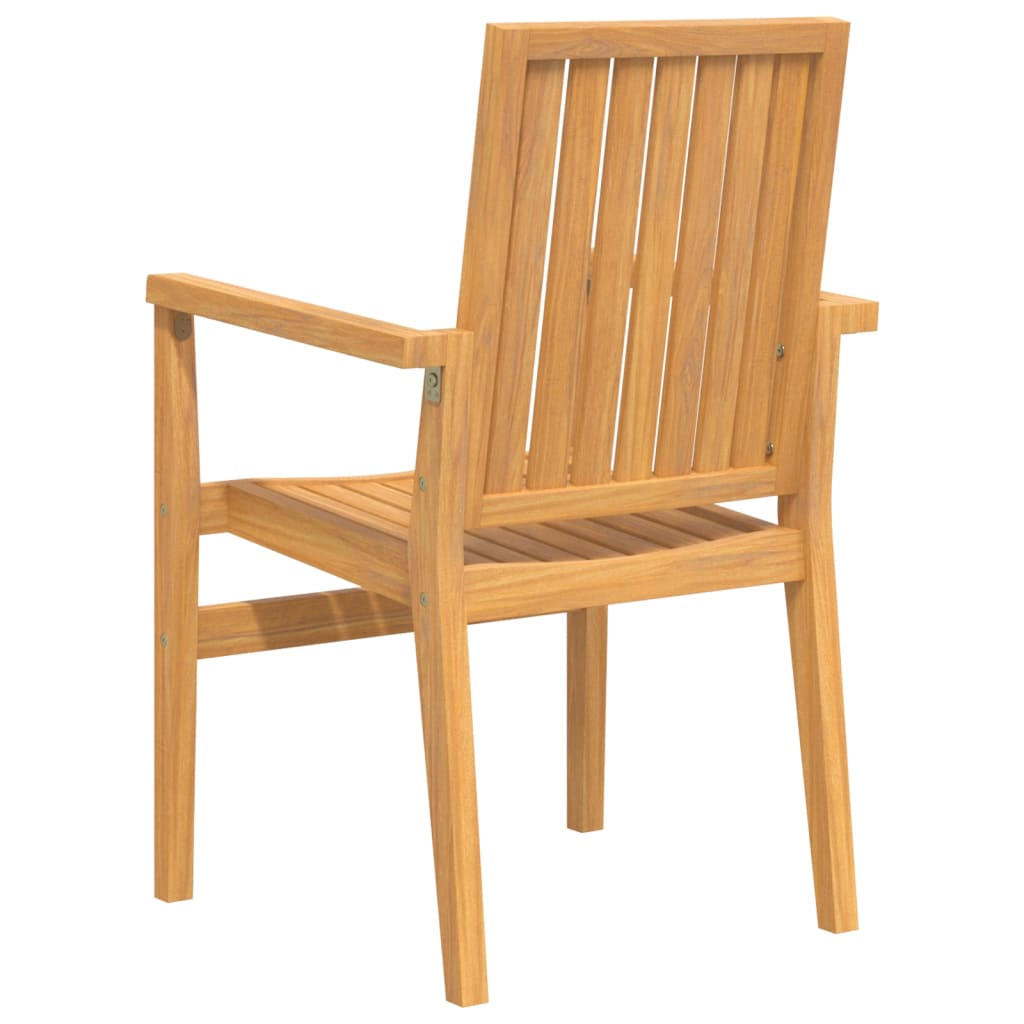 Sztaplowane Krzesła Ogrodowe, 2 Szt., 56,5X57,5X91 Cm, Tekowe