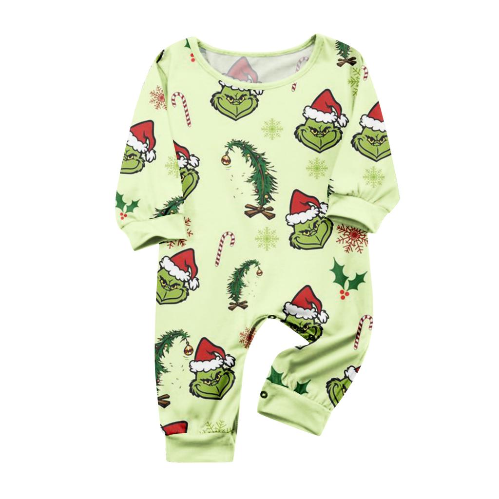 Christmas Print Cute Family Set Pajamas, Home Clothes, Family Set Long Sleeve Top Pants Set