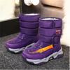 Winter Children Snow Boots Waterproof Warm Fur Rubber Sole Non-slip  Girls Boys Boots EU 26-37