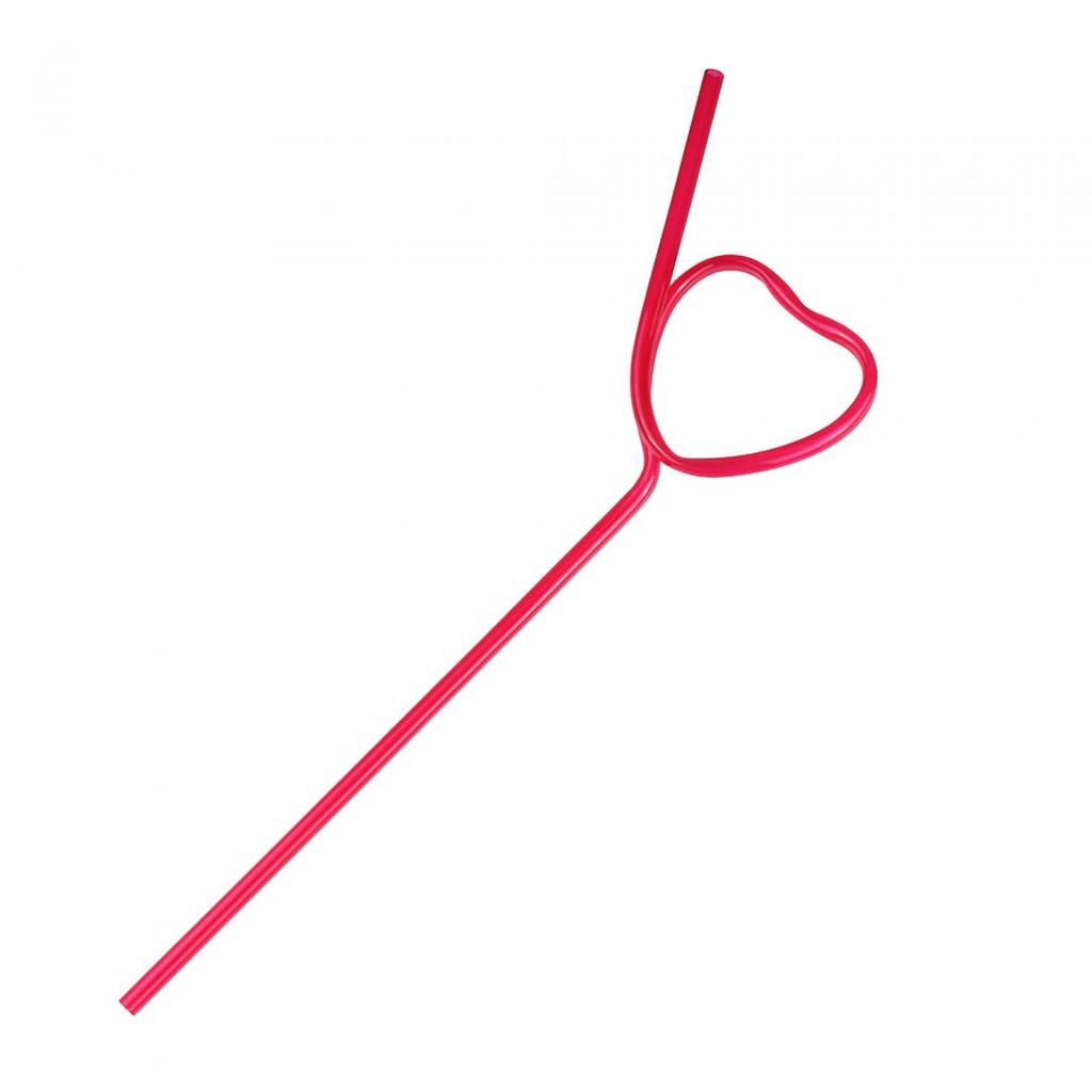 10Pcs Heart Shaped Straws Party Favors for Anniversary Holiday Bridal Shower