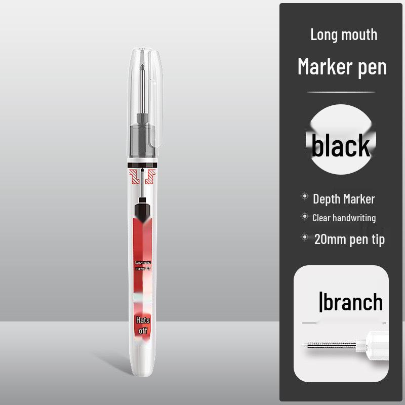 Jinwannian Oil-Based Refillable Deep Hole Marker - Waterproof & Sunproof for Construction & Woodworking.