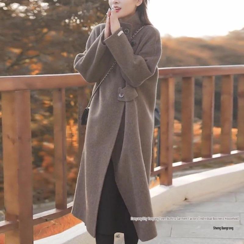 2025 Autumn/Winter Petite Korean Mid-Length Wool Coat