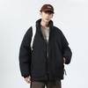 Stand-up Collar Cotton Clothes Men's Winter Loose Warm Bread Clothes Green Trend Casual Cotton-padded Jacket