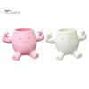 Sculptural Indoor Planter Cute Muscular Man Planter, 3D Printed Smile Face Plant Innovative PLA Pot, Decorative Funny Container for Succulents