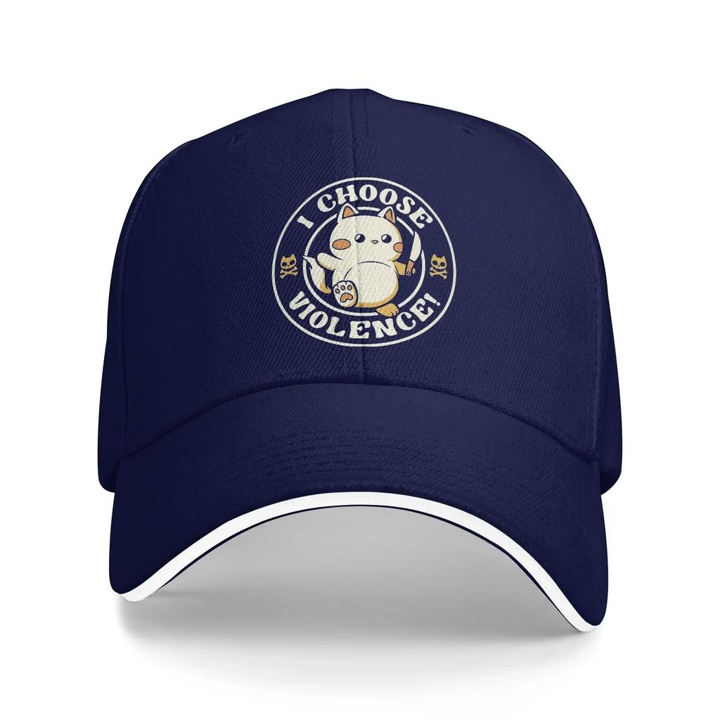 I Choose Violence Casual Baseball Cap Cat Outdoor Gym Trucker Hat Spring SunProof UnisexTeens Street Style Baseball Caps