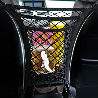 Auto 3-Lagen Organizer Netz Mesh Kofferraum Warenaufbewahrung Sitzlehne Verstauen Aufräumen Netz in Kofferraumtasche Haustier Trennnetz Rücksitz