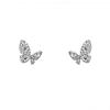 Super fairy exquisite full diamond butterfly earrings women's light luxury sweet high-end stud earrings Korean simple small exquisite earrings
