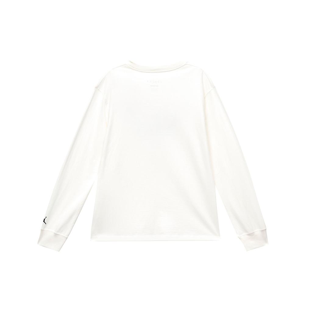 Jordan Alphabet Print Loose Casual Long Sleeve T-Shirt Women Tops White FD7206-133
